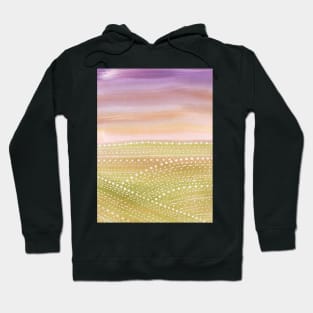 Purple and green abstract landscape Hoodie